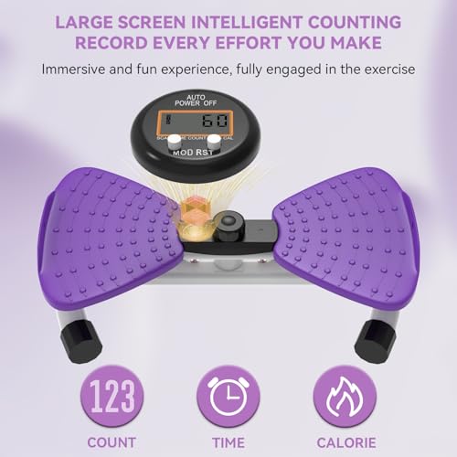Adjustable Waist Twister Machine for Home Gym - Purple