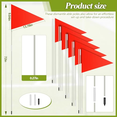 10 Pcs Soccer Corner Flags - 72 Inch Portable Training Poles
