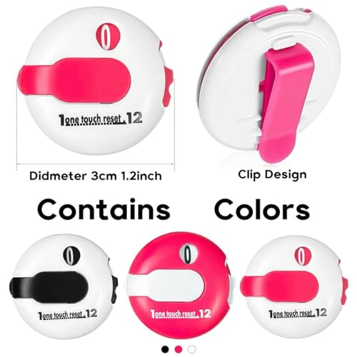 Golf Score Counter - Mini Stroke Tracker with Clip - Pink Tones
