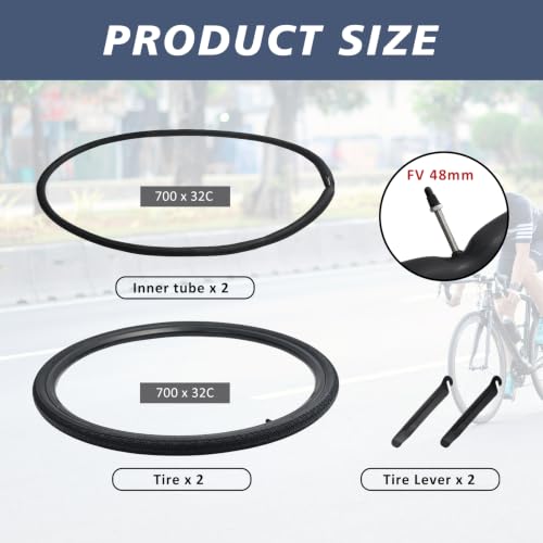 YILUXING 700x32C Bike Tire & Inner Tube Set for City & Hybrid Bikes