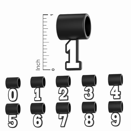 Premium Silicone Number Pendants Set 0-9 for Baseball Necklace