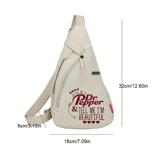 MONNYCAR Sling Bag for Men Women,Dr Pepper Waterproof Utility Crossbody Backpack Chest Bag for Hiking Travel Sports Running,Trendy Fanny Packs Chest Bag with Extended Strap