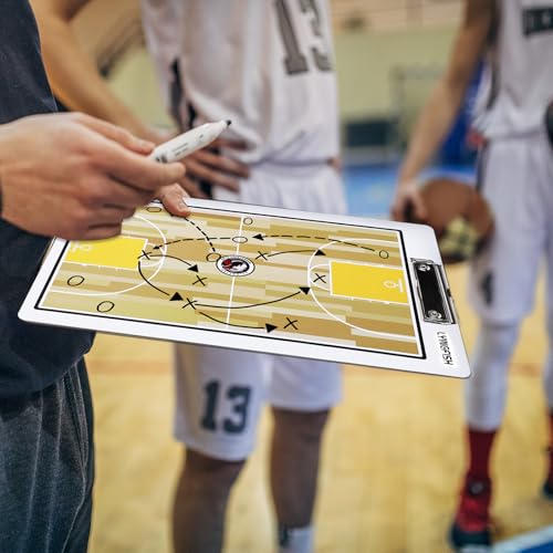 Double-Sided Basketball Coaching Clipboard - Dry Erase Tactical Board