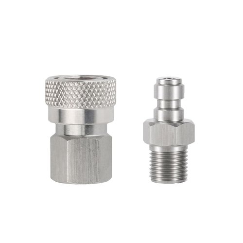 Forster Quick-Disconnect Set - 1/8 BSPP Fill Nipple & 8MM Plug Adapter for PCP Paintball Air Charging Tools
