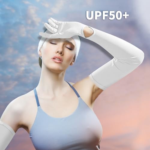 UV Protection Sunscreen Arm Gloves - Touchscreen - Grey