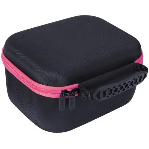 Storage Case Compatible with Walkers Razor Slim/Howard Leight Honeywell Impact Sport/PROHEAR 066 030 Electronic Shooting Earmuffs Hearing Protection Muffs (Black + Pink Case)