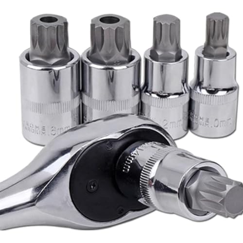 TOP-VIGOR 2Pcs 1/4-inch Drive E10 External Torx Shallow Socket, Cr-V Drive Socket Steel for Auto Repairing and Household