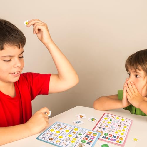 Bilingual Spanish Bingo Game - 24 Cards & Markers