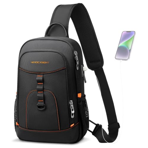 HEROIC KNIGHT Crossbody Sling Bag for Men & Women - Fits 11.3" iPad, Water-Resistant, Lightweight Daypack