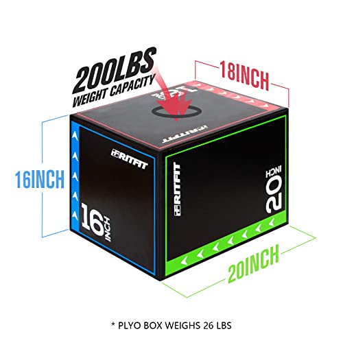 Plyometric Box - 3 in 1 Foam Jumping Box - Small 16"x18"x20"