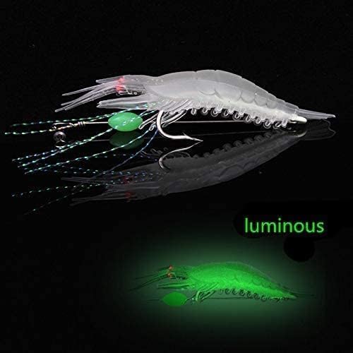 Luminous Shrimp Lure Set - 5 Soft Baits for Night Fishing
