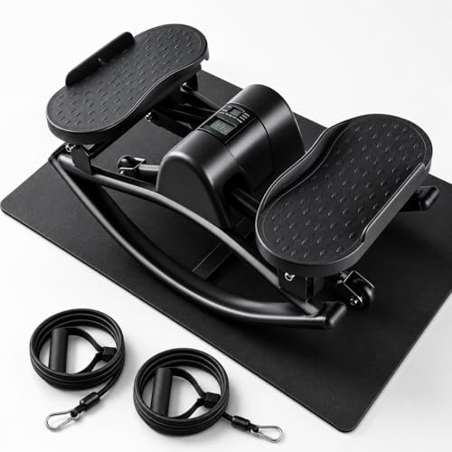 Side Stepper Exercise Machine - Glossy Black, 300 LBS Capacity