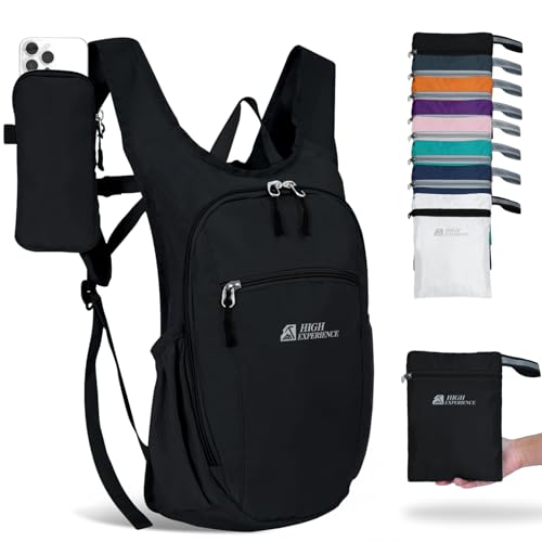 High Experience Small 10L Packable Hiking Backpack for Women & Men - Black