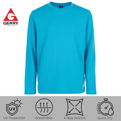 Boys Long Sleeve Rash Guard, UPF 50+ Sun Protection Swim Shirt - Hawaii / 6-7
