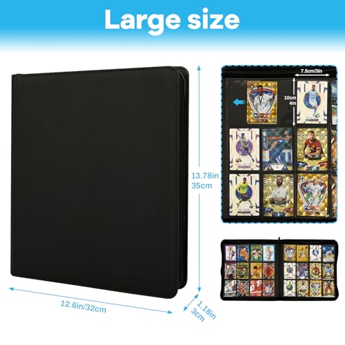12 Pocket Card Binder - Black Trading Card Organizer for 480 Cards - Variation of THIS Listing