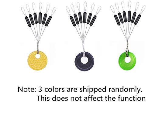 Fishing Float Stopper - 150PCS Rubber Bobber Stops, Black & Colorful Cylinder