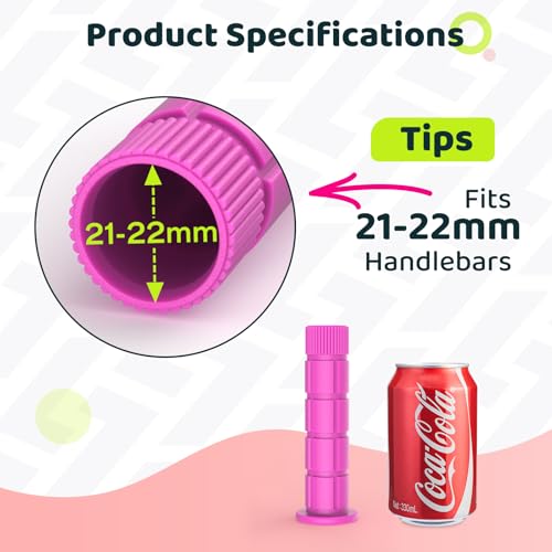 Soft Bike Handlebar Grips for Kids - Pink, 4.9" Length