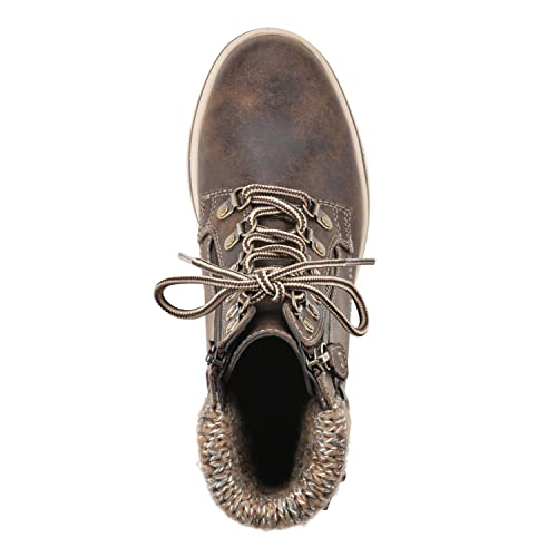 Cliffs by White Mountain Women's Hearty Cushioned Hiker Ankle Boots - Brown Fabric, Size 8