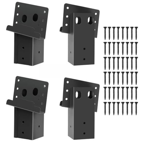 Black 4 Pcs Deer Stand Brackets - Heavy-Duty Outdoor Support for Tree Houses & Shooting Blinds