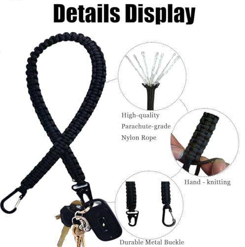 24-Inch Heavy Duty Paracord Keychain - Tactical Lanyard for Outdoor Use