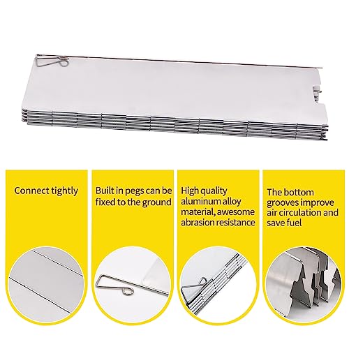 16 Plates Aluminum Stove Windshield with Drawstring Bag