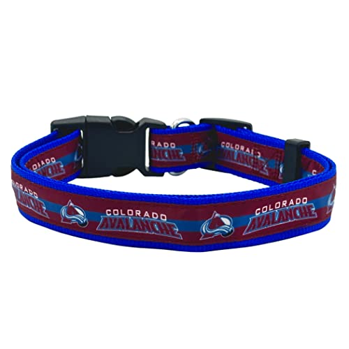 Pets First NHL Colorado Avalanche Dog & Cat Collar Large 18-28" Adjustable Team Fan Accessory