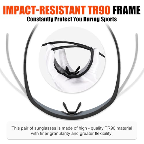 Polarized Cycling Glasses with 5 Interchangeable Lenses - Black