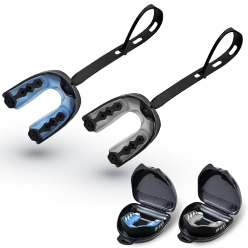 Football Mouth Guard - 2 Pack Youth & Adult Sports Mouthpieces with Strap