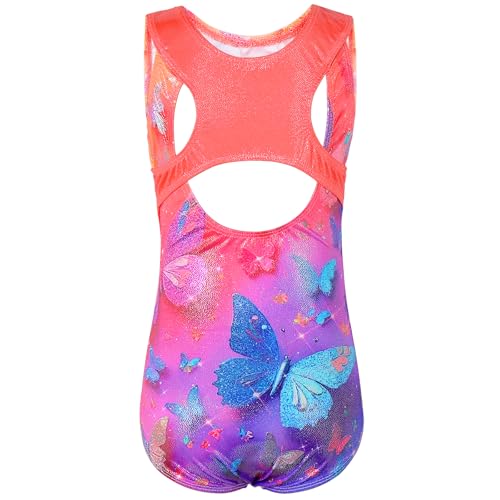 Girls Gymnastics Leotard with Sparkle Design - 3-12 Years