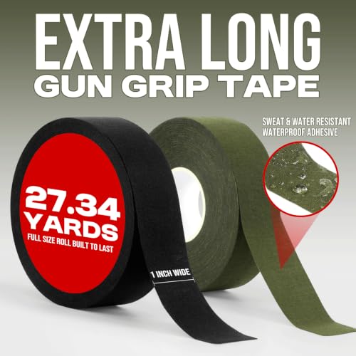 Non-Slip Tactical Gun Grip Tape - 1 in x 27.34 Yards - Black