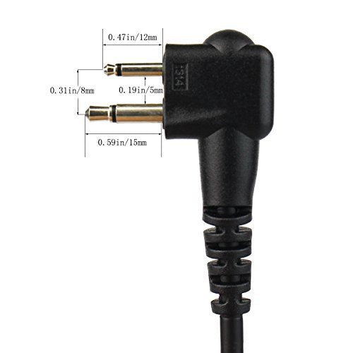 Retevis Walkie Talkie Earpiece with Mic - G-Type 2-Pin Volume Adjustable for Motorola Radios