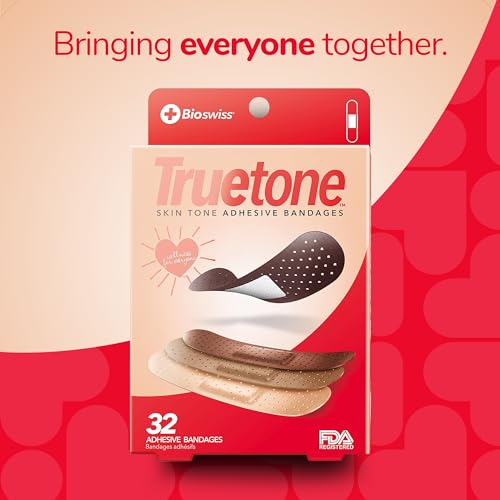Truetone Skin Tone Bandages - 32 Pack, Latex Free, Assorted Shades