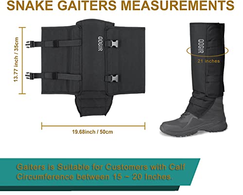 Snake Gaiters for Hunting - Durable Snake Bite Protection - Black