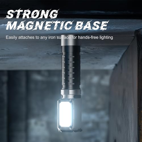 Anhay Flashlight Rechargeable 2000LM EDC Flashlight with Red Green Light 5 Modes Bright LED Flashlight Powerful Magnetic Flashlight & Mini Flash Light for Camping, Home, Hiking