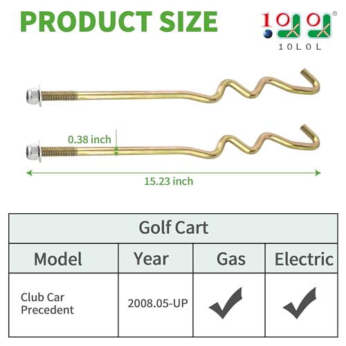 10L0L Golf Cart Battery Hold Down Rods Kit for Club Car Precedent 2008.5+ OEM103374801