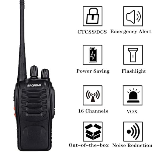 BAOFENG BF-888S Long Range Walkie Talkies 3 Pack with Earpieces for Adults
