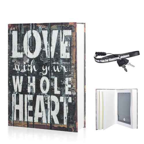 Real Paper Diversion Book Safe with key Secret Box Collection Love with Your Whole Heart