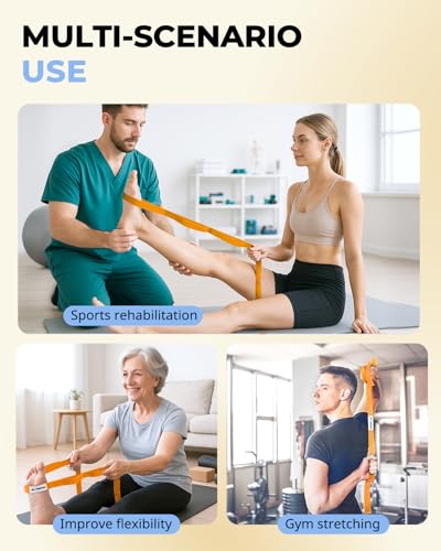 Stretching Strap with Loops for Physical Therapy - Orange