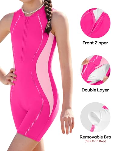 Girls Boyleg One-Piece Swimsuit - Practice Swimwear for Kids