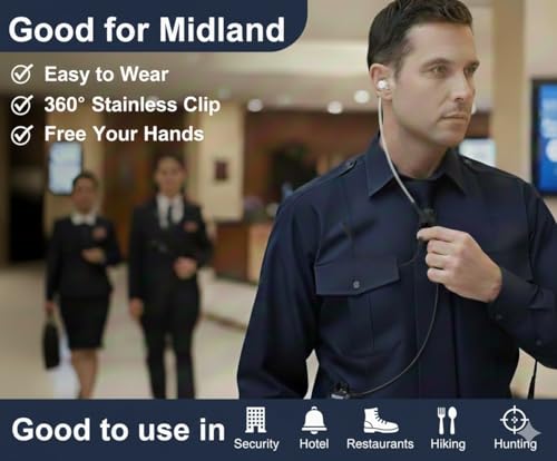 KCTIN Walkie Talkie Earpiece with Mic for Midland GXT1000VP4, LXT600VP3, 10 Pack
