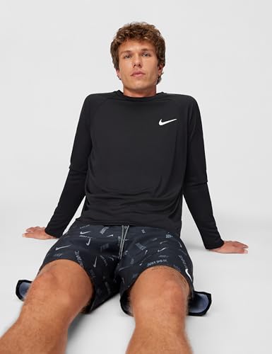 Nike Men's Long-Sleeve Hydroguard Shirt Large Black - Sports Performance Top