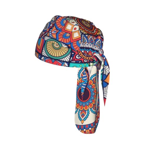 Cooling Bandana Skull Cap - Breathable Helmet Liner, Bohemian Mandala