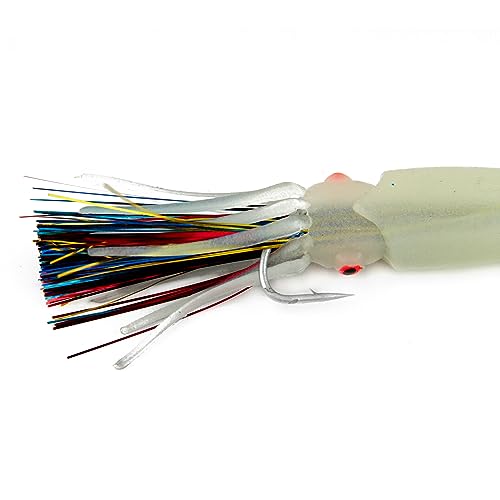 Rock Cod Rig with Glow Squids and Mylar Skirts - 6/0 Hook