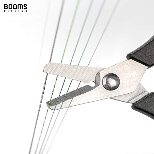 Fishing Scissors for Braided Line - Serrated Shears with Retractor, 3.9” Black