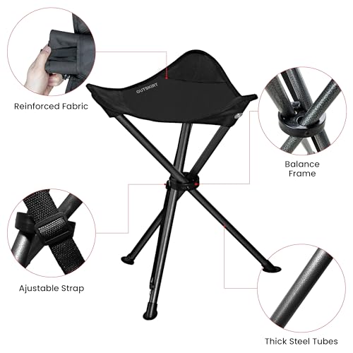 22.4-Inch Portable Folding Tripod Stool for Camping & Outdoor Activities (2 Pack)