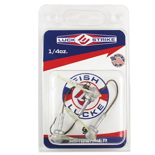 FISH LUCKE Scrounger Jig Head 1/4 oz 2/0 Hook – Realistic Swimming Action for Soft Plastics