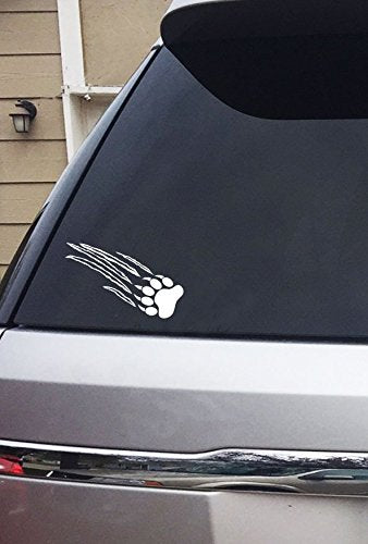 Bear Claw Ripping Decal - White Vinyl