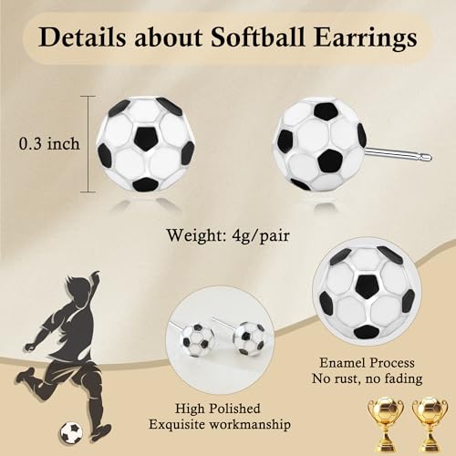 Sport Earrings for Women - Cute Soccer & Volleyball Jewelry Gifts