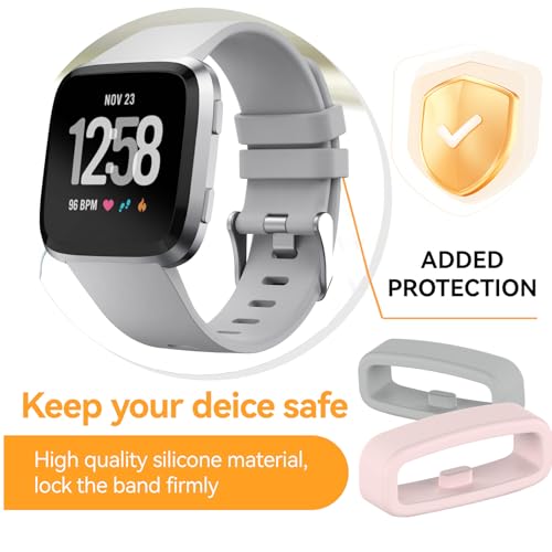 6-Pack Silicone Fastener Rings for Fitbit Versa 4/3/2/Sense - 6 Colors