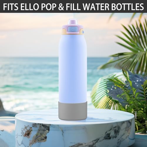 Silicone Bottom Covers for Ello Pop 22oz Water Bottle - Gray (2 Pack)